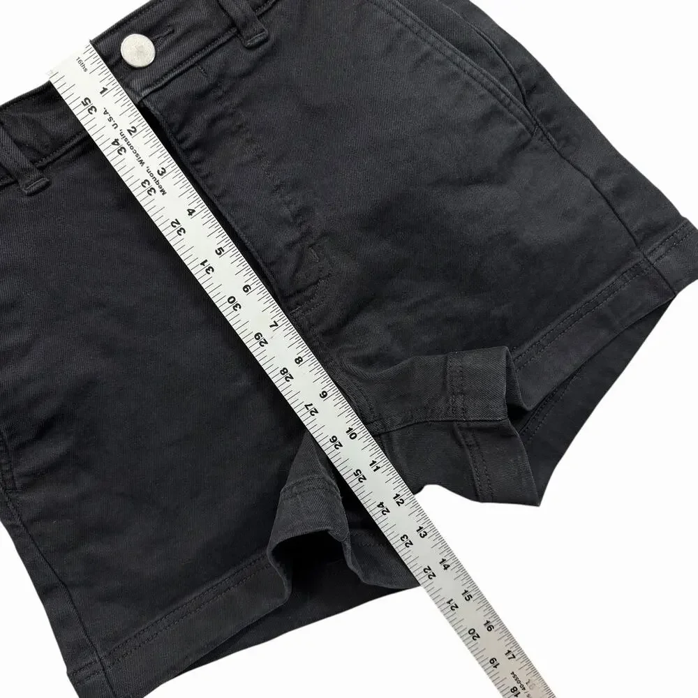Everlane Women’s Black Chino Shorts High Rise Cotton Twill Sz 2 - Picture 3 of 7